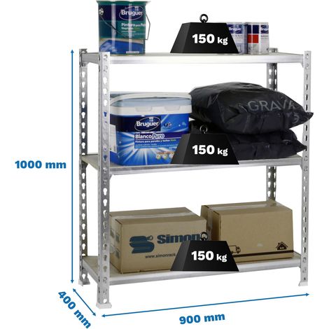 Simonrack Regal Galva Holz Robust 3 Etagen 450 kg