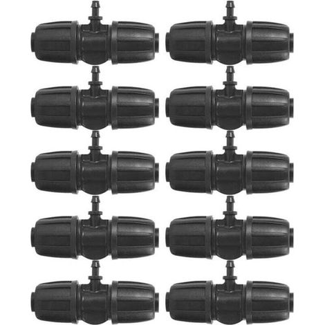 10 raccords de tuyau d'arrosage à barbes verrouillables 4/7 de haute qualité, 16 mm, pour tuyau PE d'irrigation. (1/4)