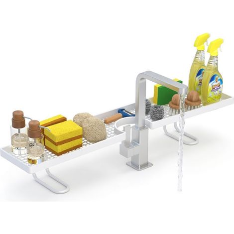 Étagère de rangement pour lavabo blanc