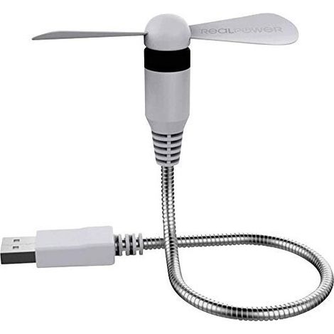 RealPower USB mini Ventilator weiß USB-A (flexibel)