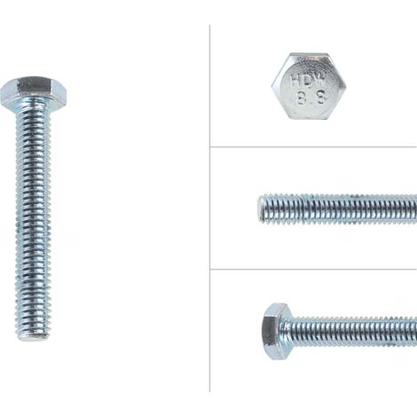 Boulon hexagonal galvanisé M6 x 40 mm - 200 pièces
