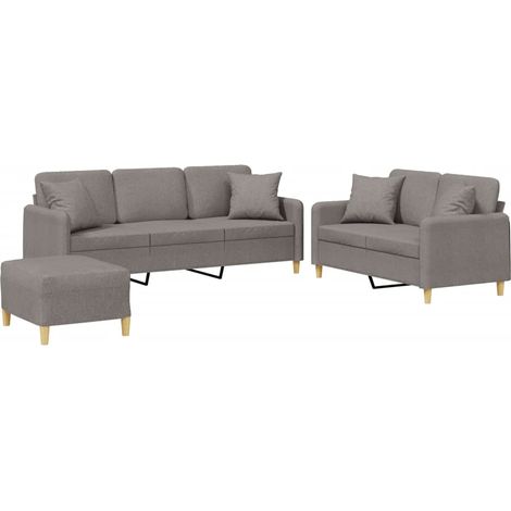 Maison Exclusive - Set Divani 3 pz con Cuscini Tortora in Tessuto