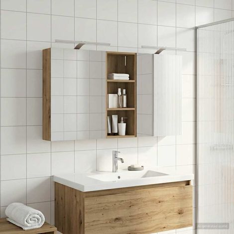 vidaXL Juego de Muebles de Baño 3 uds. 130 x 14,5 x 70 cm (1/5)