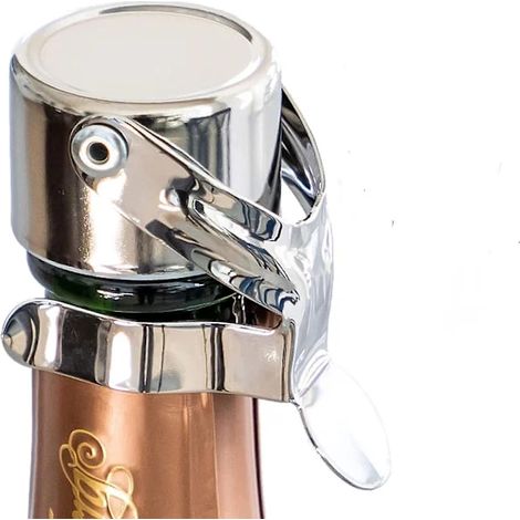 2 bouchons à champagne - Fermeture brevetée (sans pompe à pression) - Bouchon professionnel pour bouteille de champagne - Bouchon pour vin mousseux de la marque Gold-AquaForge