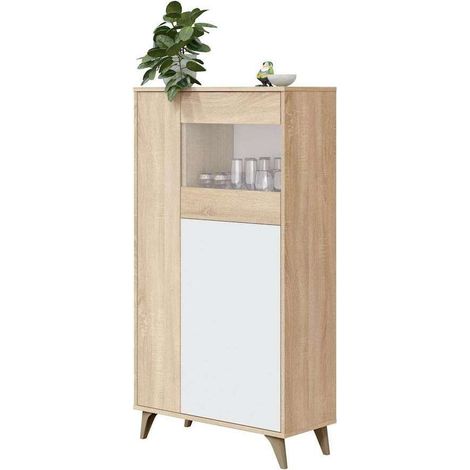 Vitrina 3 puertas Gala acabado roble/blanco 142 cm(alto) 77 cm(ancho)33 cm(largo) (1/4)