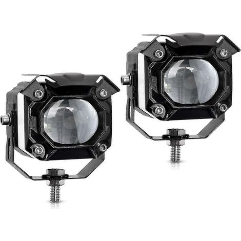 Phares antibrouillard LED pour motos (2 pièces, 120 W, 12 000 lm), étanches, avec support, compatibles avec camions, quads, SSV, SUV et bateaux (AQ)WHBYV (1/4)