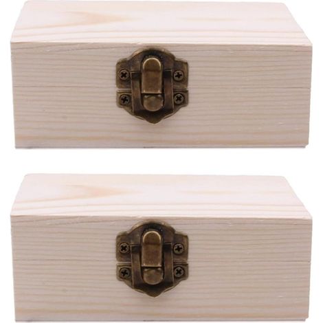 Set di 2 portagioie in legno rustico, forma rettangolare. (1/5)