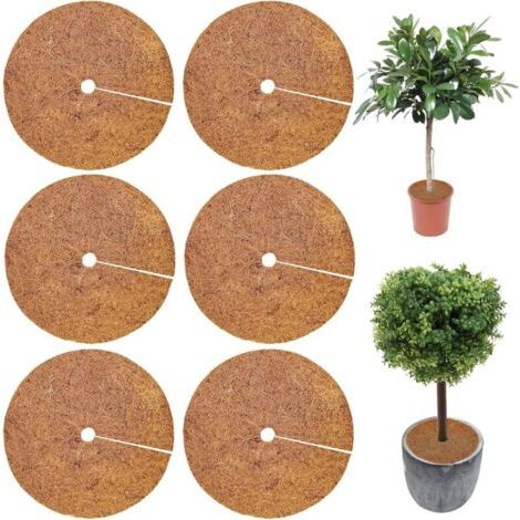 Tapis de Coco Plantes, 6 Pièces 30cm Disque De Protection Plante, Plantes Protection Tapis pour Protection d'hiver (1/4)