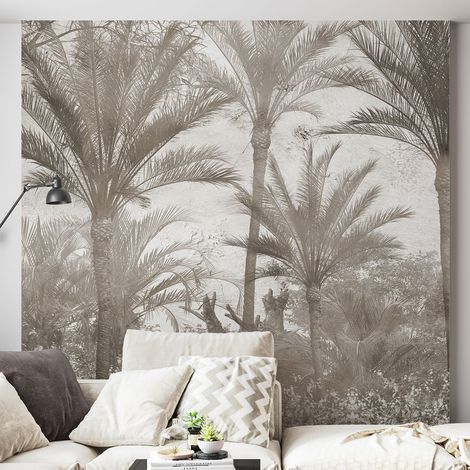 Papier peint panoramique - Palmiers - 130 cm x 130 cm (1/4)