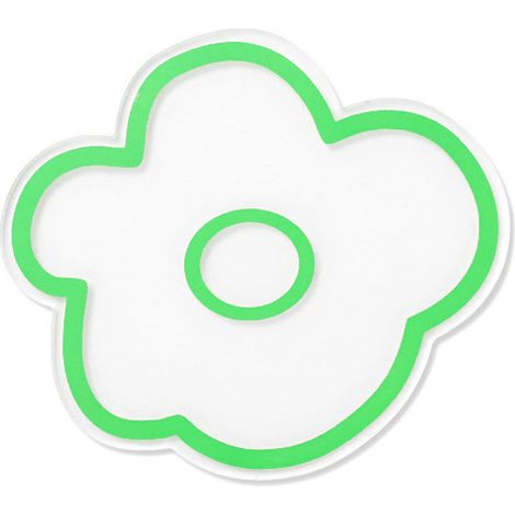 Sous-verre acrylique fleur vert - antidérapant, isolant thermique, transparent et mignon (1/5)