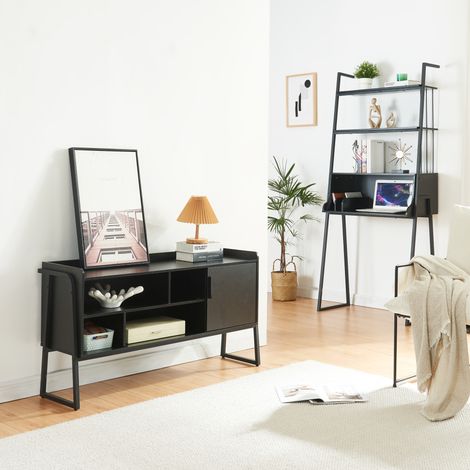 Möbelset Storfjord 2-tlg. 1x Schreibtisch, 1 TV Schrank [en.casa]