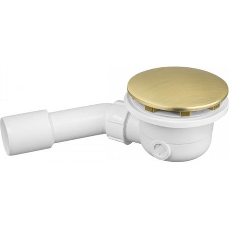 Ablaufgarnitur Siphon Dusche Gold gebrstet (1/3)