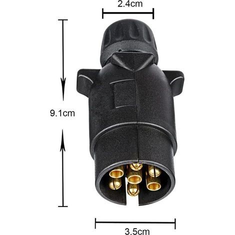 7-poliger Anhängerstecker, wasserdichter 12-V-Stecker (männlich), für Wohnwagen, Wohnmobil, Auto, Boot (Schraubanschluss) (1/3)