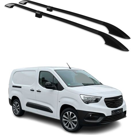 Barres de Toit longitudinales pour Opel Combo E 2019-2026 L2 Aluminium Noir