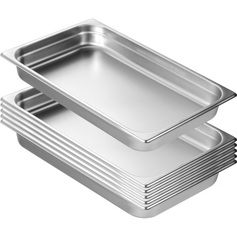 Mophorn 6 padelle per hotel, teglia anti-inceppamento di dimensioni standard, teglia da tavolo per ristoranti in acciaio inossidabile da 0,8 mm di spessore, teglia per la conservazione degli alimenti (1/5)