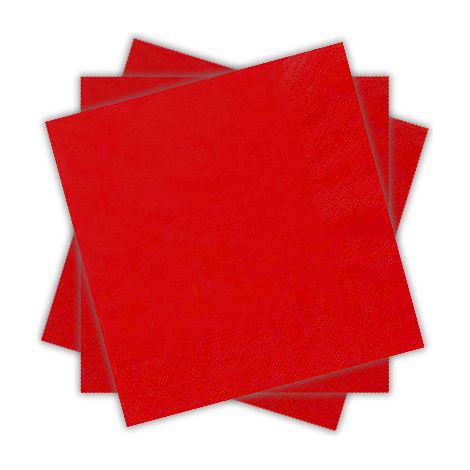 Tovaglioli a 3 veli, 20 pezzi, rossi (Rosso) (1/3)