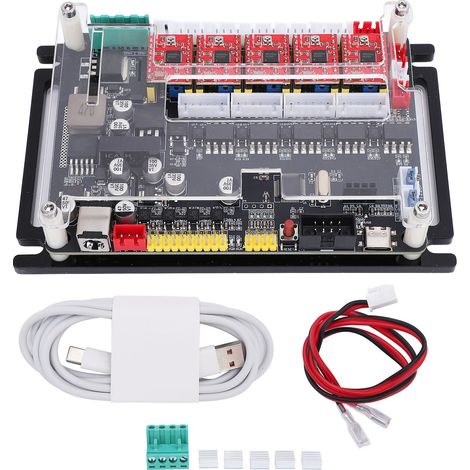 Ortviai Carte Contrôleur CNC 4 axes 32 bits pour gravure, 40000 mm/min, double entraînement Y, USB-C, hors ligne