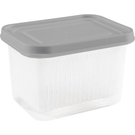 1 Boîte de rangement, couvercle hermétique, bac d'égouttage, polypropylène, fond antidérapant, réfrigérateur (1/5)