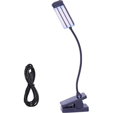 Lampe de lecture LED réglable à 3 têtes, bureau rechargeable (1/5)