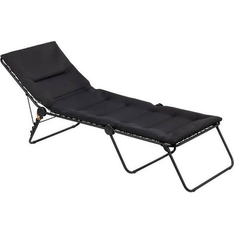 Lafuma Mobilier Lettino, Pieghevole, Schienale regolabile, Sistema di sospensione con lacci, Siesta L, Air Comfort, Colore: Acciaio, LFM2851-6135