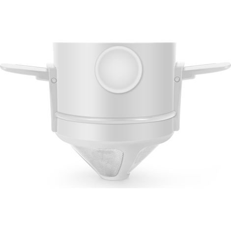 Filtre à café pliable et portable, blanc, réutilisable, idéal pour le camping et les voyages. (1/3)
