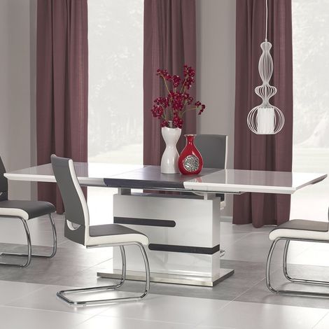 Table à manger blanche et grise design Ragnar (1/5)