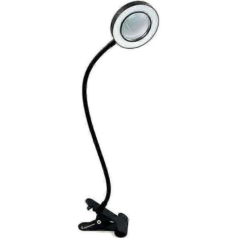 Lampe de bureau LED 48 pouces avec pince et loupe 5x, orientable à 360°, 3 modes d'éclairage, idéale pour le lit, le bureau, le travail et les loisirs créatifs - 1 pièce (1/5)