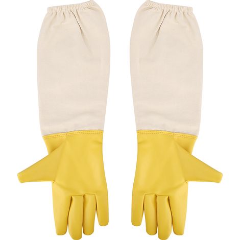 Paar bienenstichfeste Handschuhe, elastische Bündchen, lange Ärmel, Schutzausrüstung für Imker (XL) (1/5)