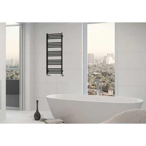 Secador de toallas eléctrico negro - SOFIA- 400 vatios - 66 x 58,6 (1/5)