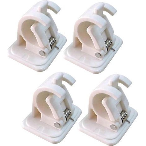 Lot de 2 supports muraux pour tringle à rideaux avec 4 crochets auto-adhésifs. (1/5)