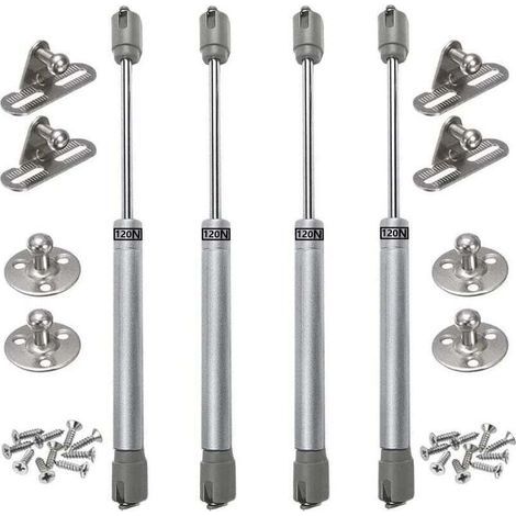 Set of 4 gas struts, 120 Newtons – made of ABS plastic and zinc alloy – cupboard door dampers – easy installation (1/5)