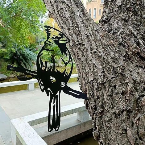 petit Oiseau Ornements De Jardin En Mtal Pour Cltures, Dcorations D'extrieur Et De Maison, Dcoration De Jardin, Sculptures, Silhouettes En Fonte, (1/5)