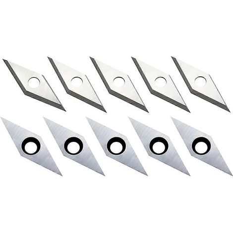 Lot de 10 plaquettes de coupe en carbure pour tour à bois, 10 x 30 mm. (1/4)
