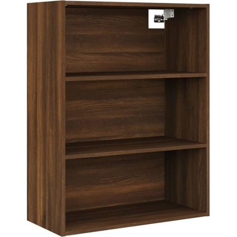 Étagère murale de rangement, chêne brun, 69,5 x 32,5 x 90 cm (1/5)
