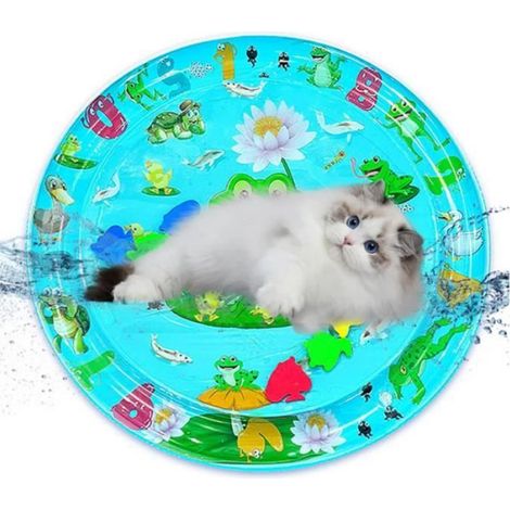 1 Tapis d'eau,Pliable,PVC épaissi,Jeu sensoriel,Chat et Chien,Été Intérieur (1/4)