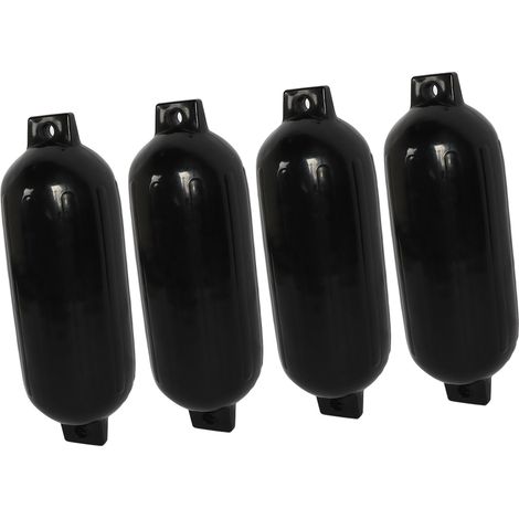 4 aufblasbare Dockkissen mit 2 m schwarzem Seil, gerippte Bootsfender, Ankerschutz, 4er-Set (1/5)