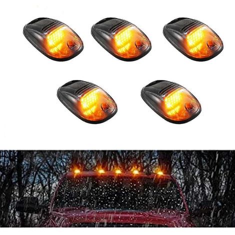 Feux de cabine solaires pour camion, 5 feux de cabine LED, feux de gabarit de toit LED, fil (1/5)