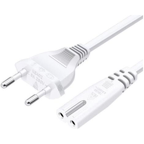 Câble d'alimentation Power, prise européenne USB-C vers double prise USB-C7, droit, 1,5 m, blanc (1/3)
