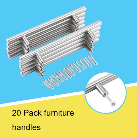 Lot de 20 poignées en T de 200 mm pour meubles, boutons de porte de cuisine ou d'armoire (1/5)