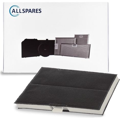 Filtro de carbón AllSpares para campanas extractoras compatibles con Bosch 00744073/744073 / DHZ5285 / Siemens LZ52451 y Neff Z5133X1 (280x223x30mm)
