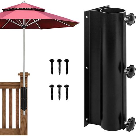 Support de parasol robuste pour terrasse, balustrade, plage, cour, balcon, bateau, hayon (1/5)