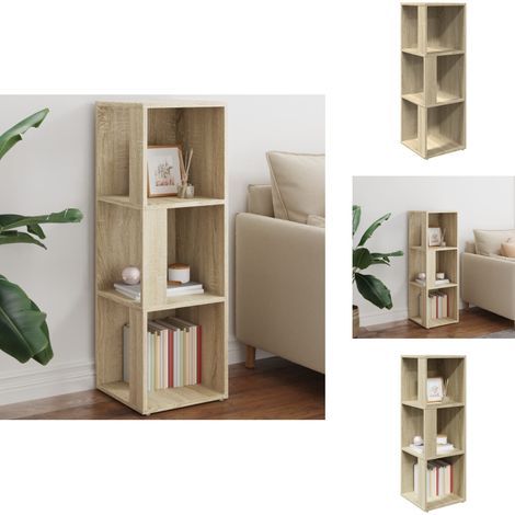 Eckregal Sonoma-Eiche 33x33x100 cm Holzwerkstoff - Eckregal - Regalsystem - Wohnraumorganisation - Holzwerkstoffmöbel - Sonoma-Eiche (1/5)