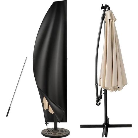 Housse de protection pour parasol déporté avec mât en toile Oxford quatre cent vingt dimensions deux cent soixante cinq sur quarante soixante dix cinquante (1/5)
