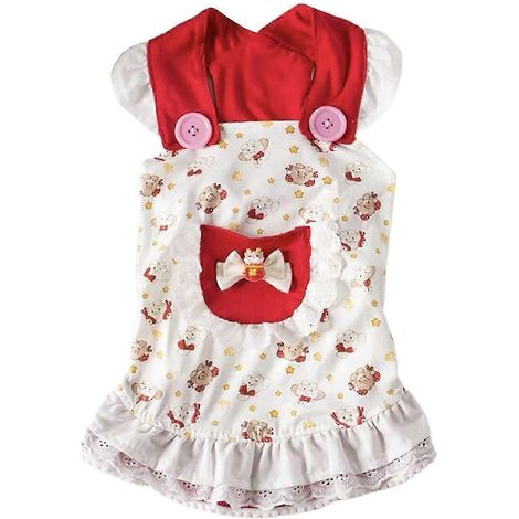 Robe pour chien, jupe respirante, faite main, costume décoratif mignon, tenue pour petits chats et petits chiens, idéale pour les fêtes de fin d'année.-M