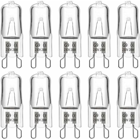 Lampadine G9 da 28W 230V, 370 lm 2700K, luce bianca dimmerabile, attacco G9, per lampadari, illuminazione da giardino, applique, illuminazione per mobili, confezione da 10 (1/4)