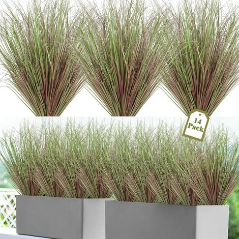 14 Pièces Plantes Artificielles Extérieur 51cm Haut Herbes Artificielle UV Résistant Arbustes Artificiels Tiges de Verdure Fausse Plante pour Exterieur Jardin Bureau Décoration Maison, Violet (1/5)