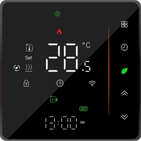 Intelligenter WLAN-Thermostat, Temperaturregler, wöchentlich programmierbar, unterstützt Touch-Bedienung, mobile App, Sprachsteuerung, kompatibel mit Alexa/Home, für elektrische Fußbodenheizung, 16 A,