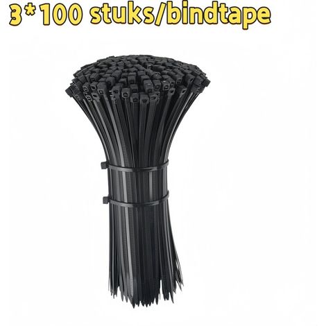 Lot de 3 attaches câbles multifonctionnelles autobloquantes en nylon pour maison bureau jardin et atelier 100 attaches par lot noir (1/5)