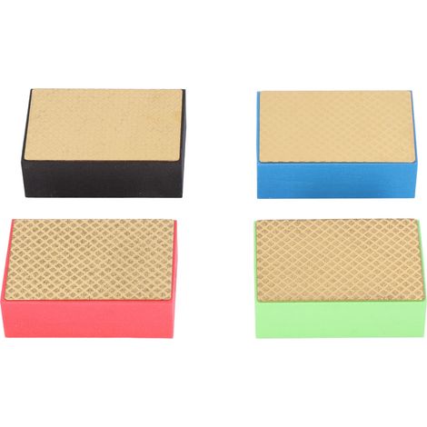 Ortviai Lot de 4 tampons abrasifs diamantés pour polissage manuel de carrelage, pierre et verre – grains 60/100/200/400 (1/5)