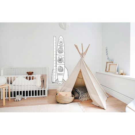 Sticker autocollant décoratif pour mesurer les enfants, toise fusée, monstres rigolots, 170cm X 60cm - Décoration murale pour enfants (1/4)